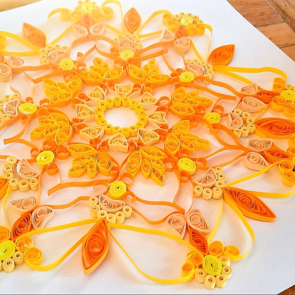 Handcrafted Quilled Mandala - Custom Mandala Artwork - Sacred Geometry Artwork,